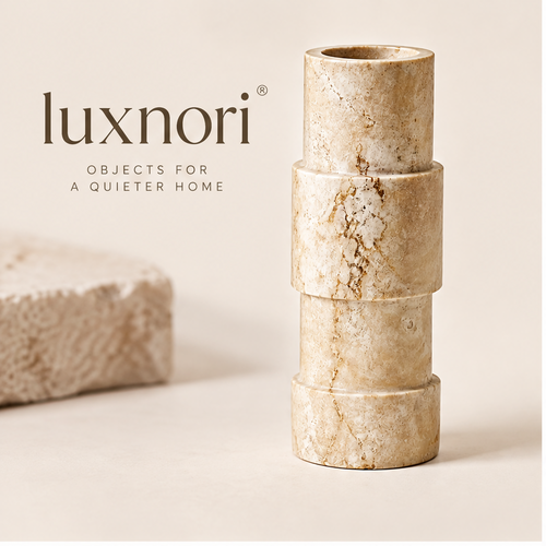 Luxnori® Sculpted Column Marble Vase