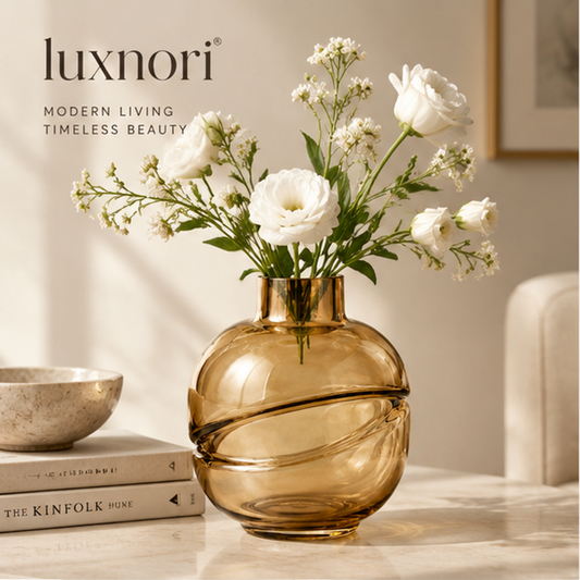 Luxnori® Golden Glow Swirl Vase