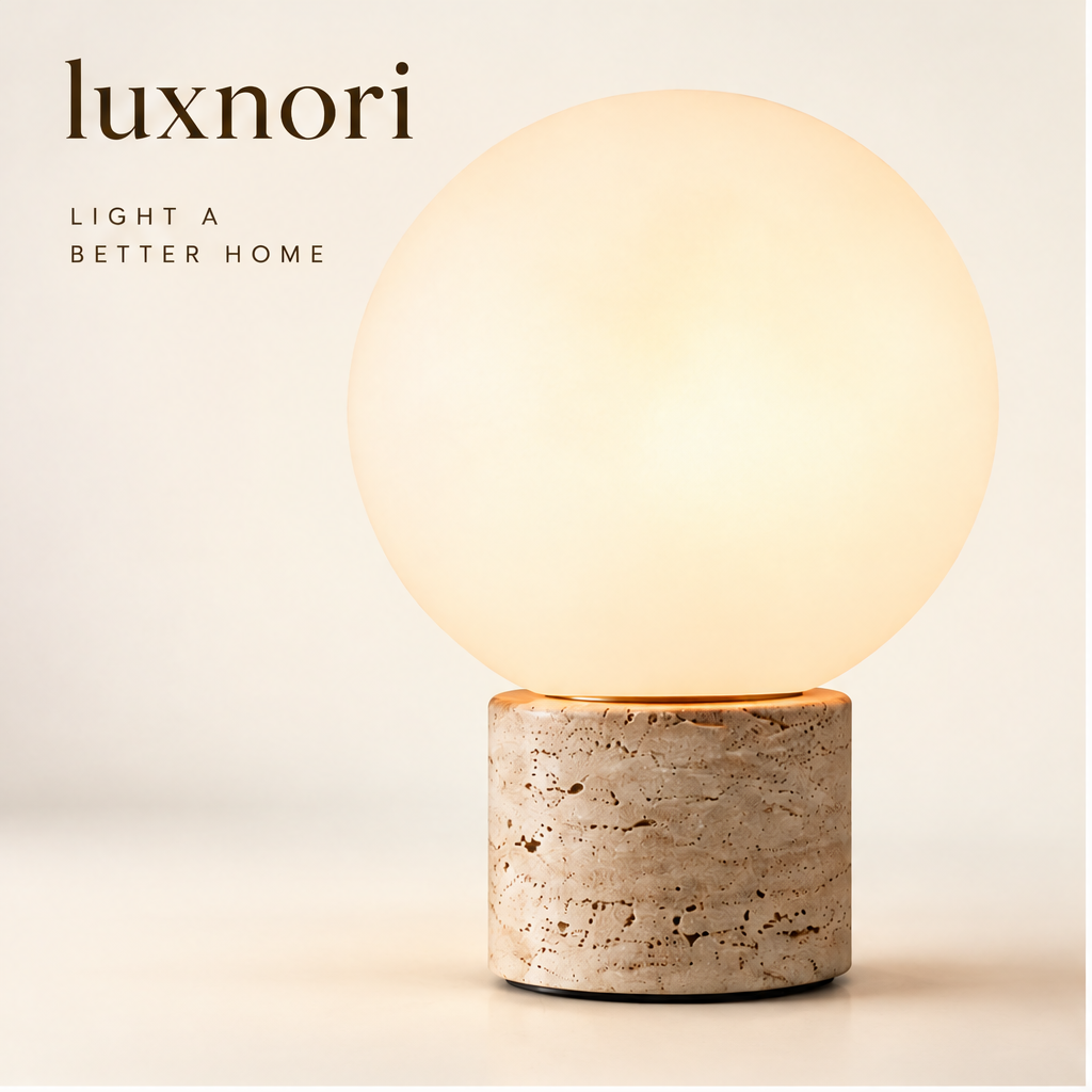 Luxnori® Travertine Globe Table Lamp