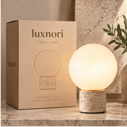 Luxnori® Travertine Globe Table Lamp