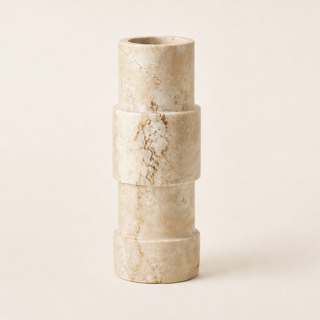 Luxnori® Sculpted Column Marble Vase