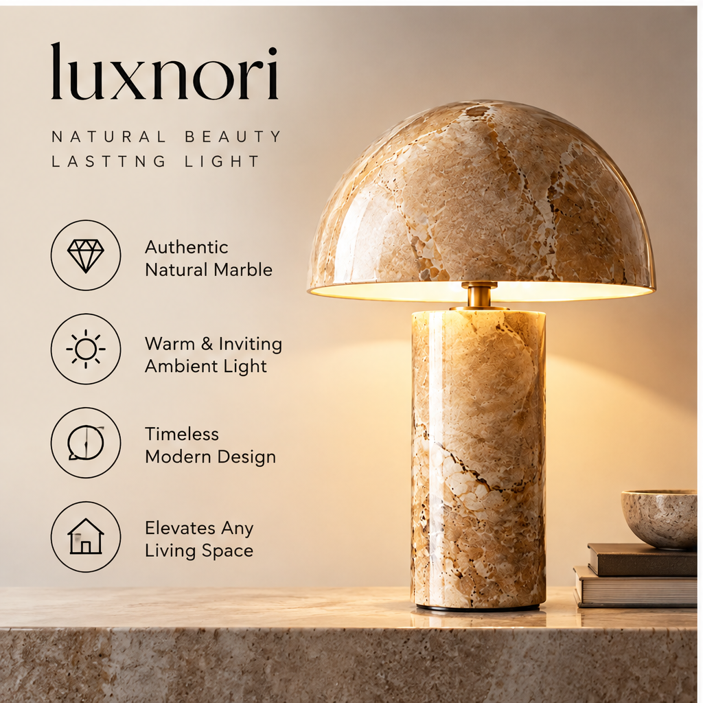 Luxnori® Natural Marble Table Lamp