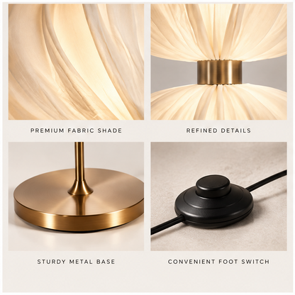Luxnori® Three-Tiered Pleated Fabric Floor Lamp