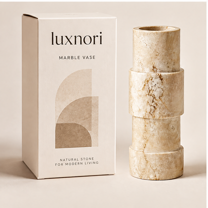 Luxnori® Sculpted Column Marble Vase