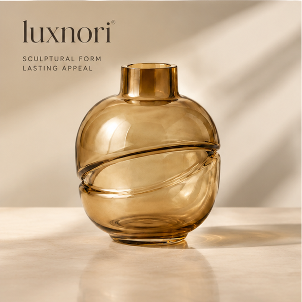 Luxnori® Golden Glow Swirl Vase