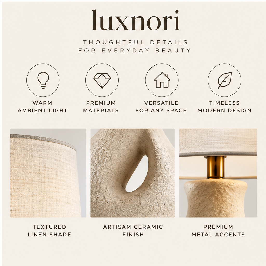 Luxnori® Sculptural Ceramic Table Lamp