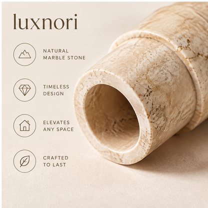 Luxnori® Sculpted Column Marble Vase
